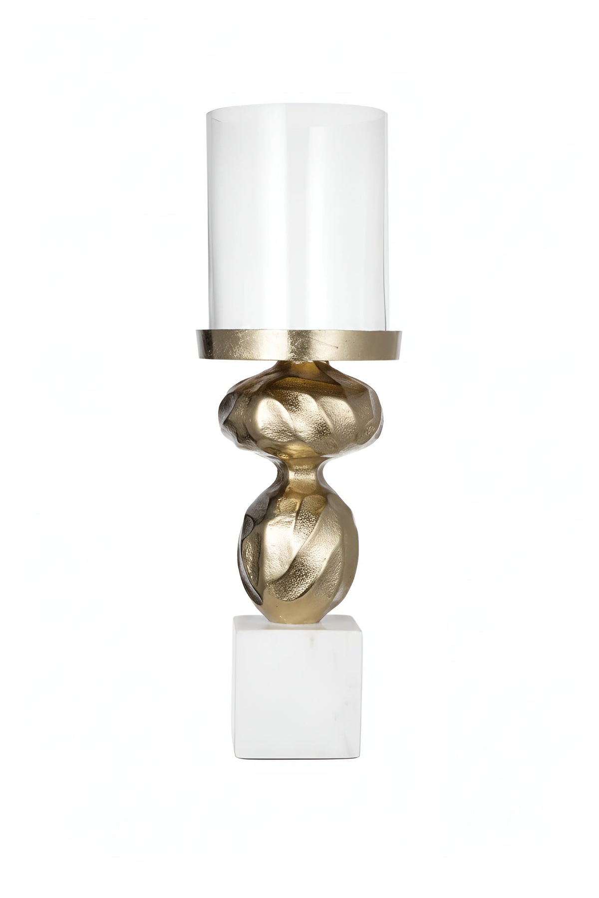 Marble & Aluminum Candle Holder – Modern Decorative Pillar Stand