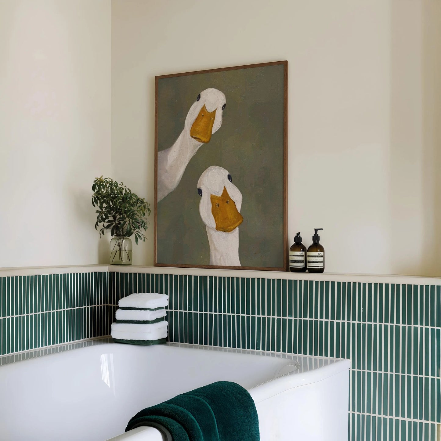 Funny Duck Print, Humorous Goose Portrait Wall Art