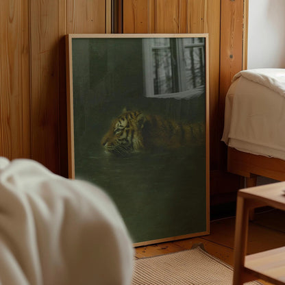 Tiger Wall Art, Vintage Oil Painting Print, Eclectic Wall Art