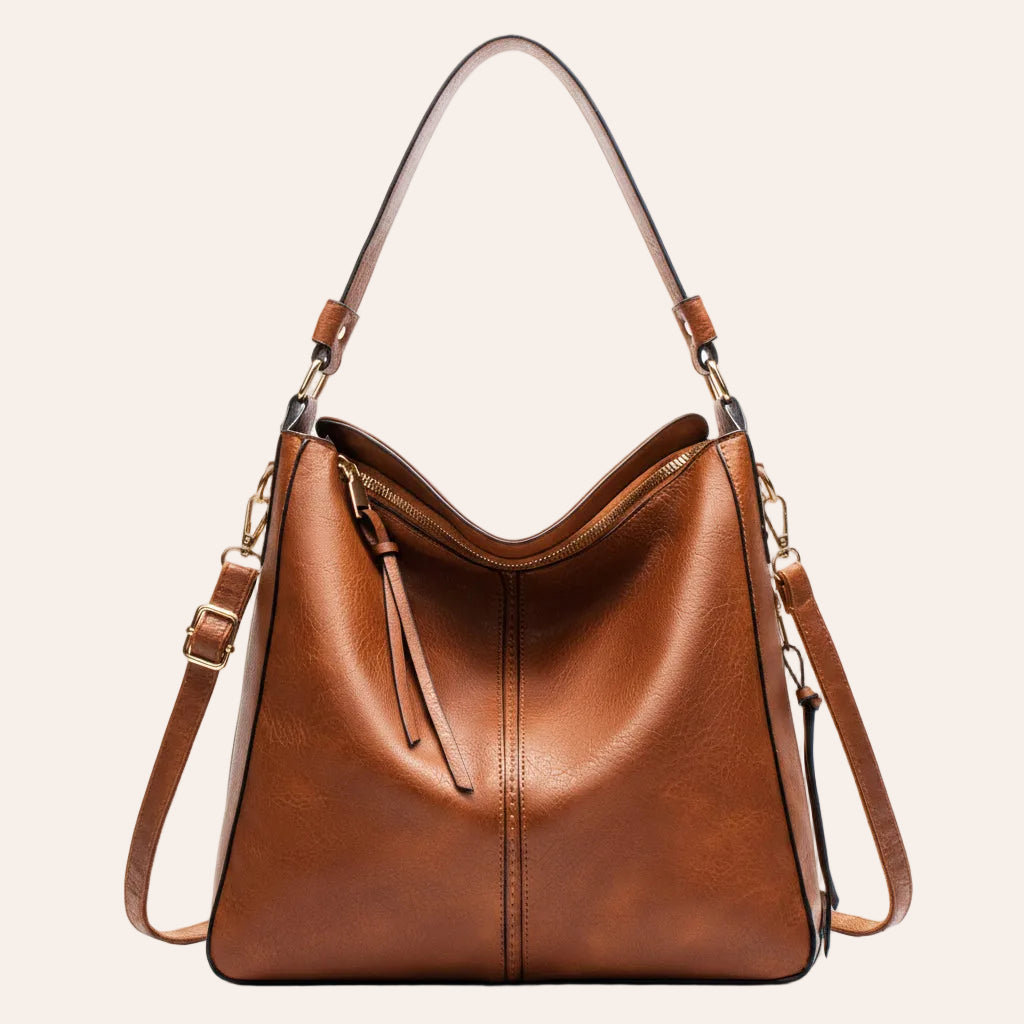 Women's Hobo Crossbody Shoulder Bag made of premium PU leather with large capacity, zipper closure, soft handle, and stylish everyday fashion design by Shardeco